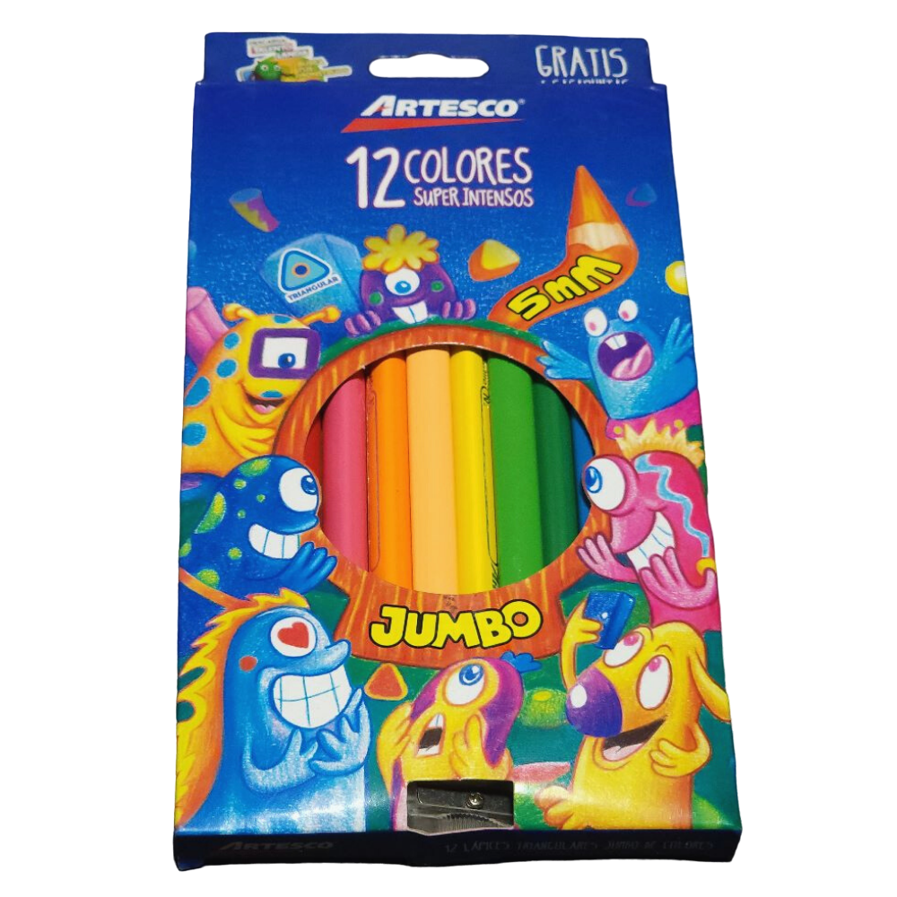 Colores Triang. X 12 Jumbo +Tj Artesco