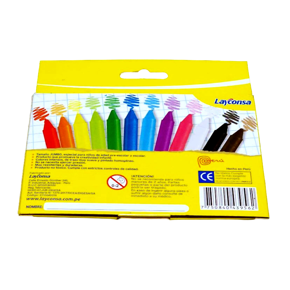 Crayon Jumbo X 12 Layconsa