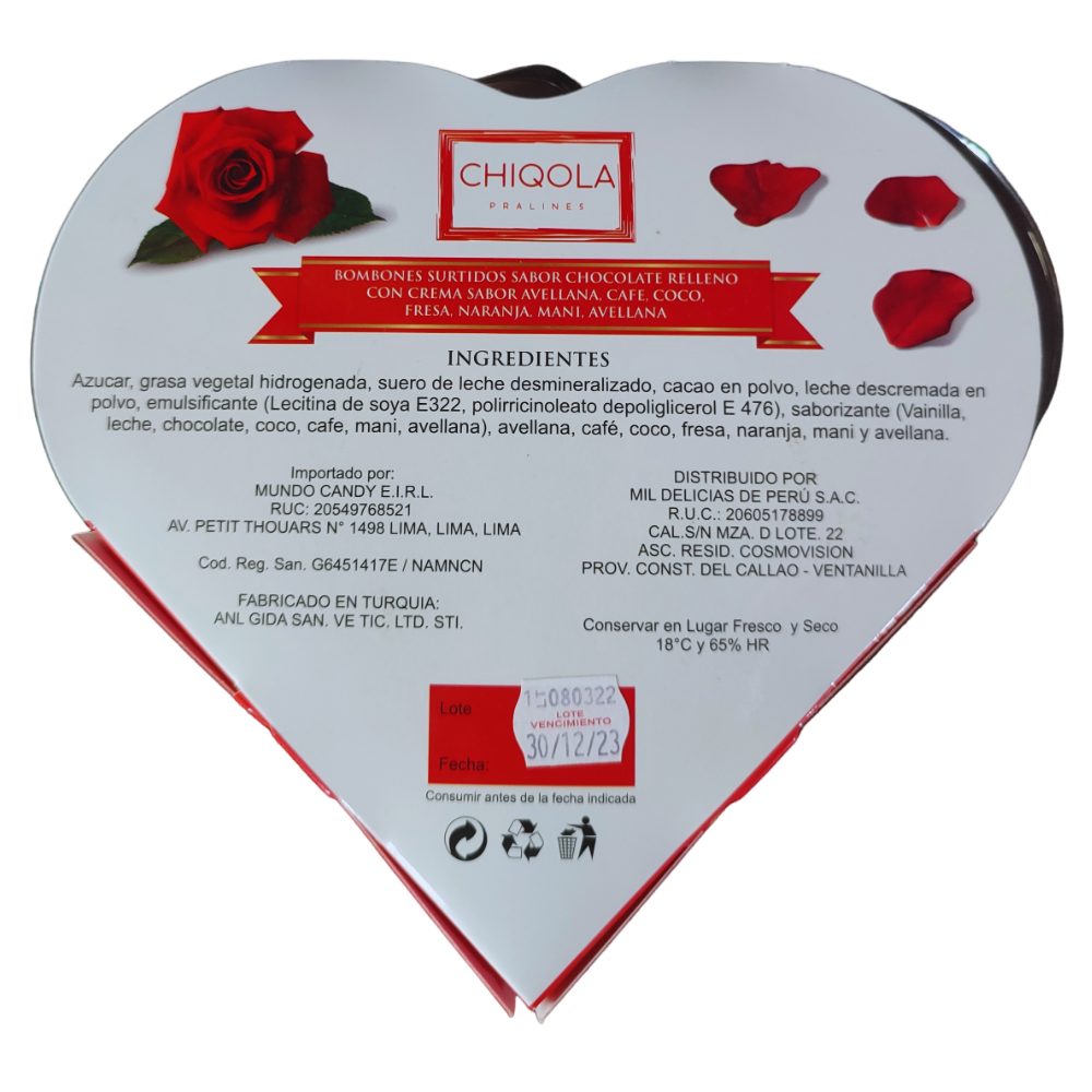 Chocolate Corazon Chiqola 60Gr