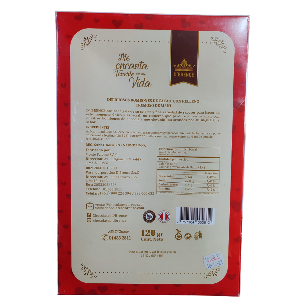 Chocolate D´Brence 120 Gr