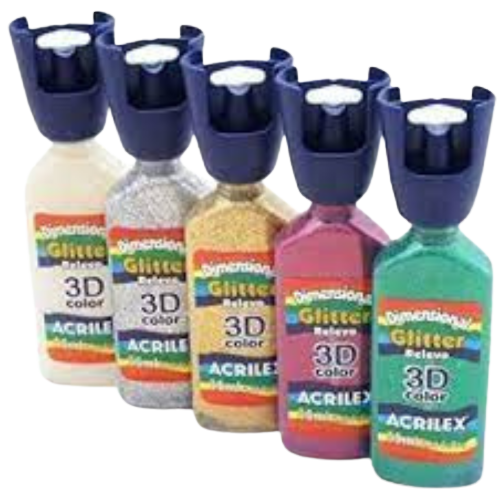 DIMENSIONAL GLITTER ACRILEX COLORES
