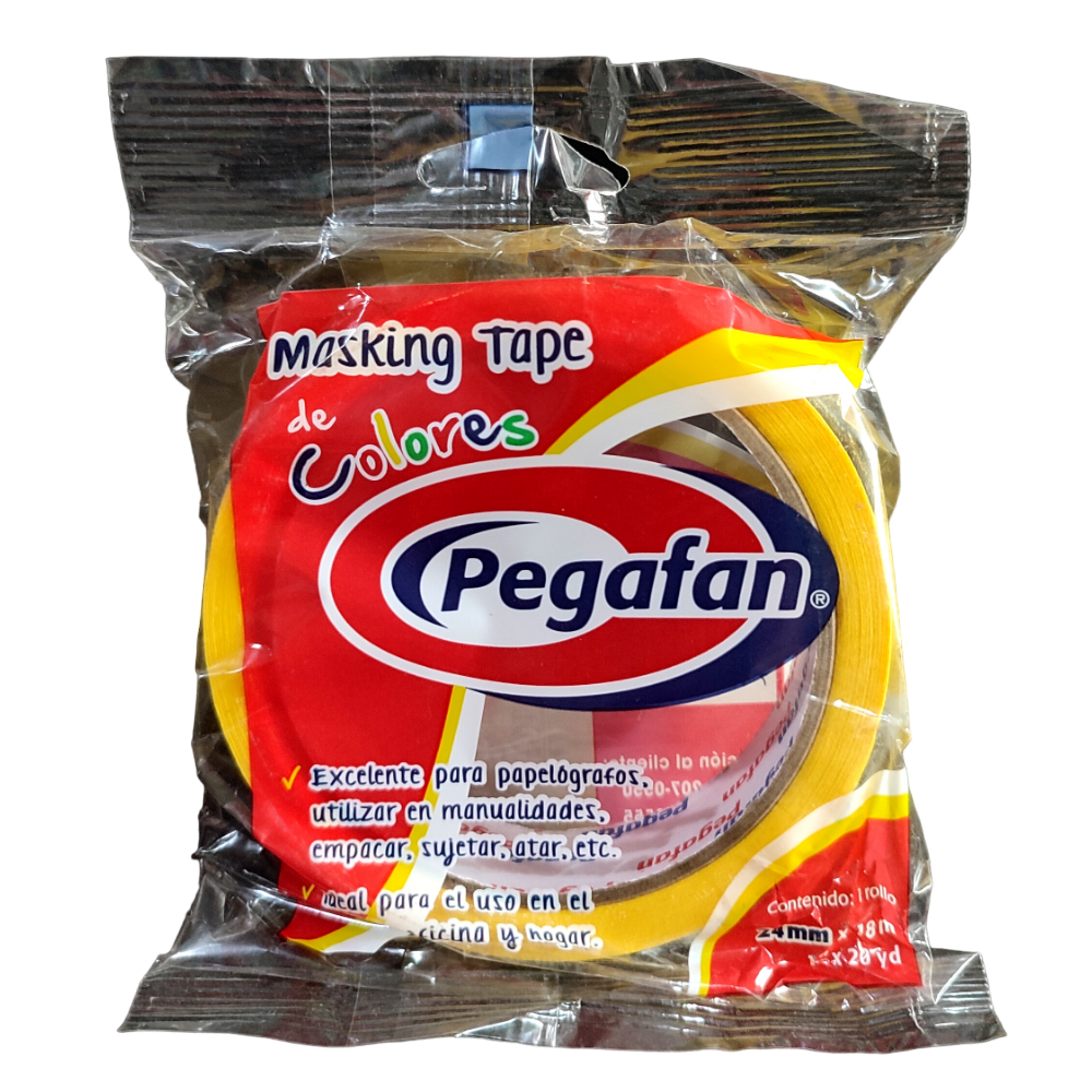 CINTA MASKIN AMARILLO 24MM (1") X18 MT PEGAFAN