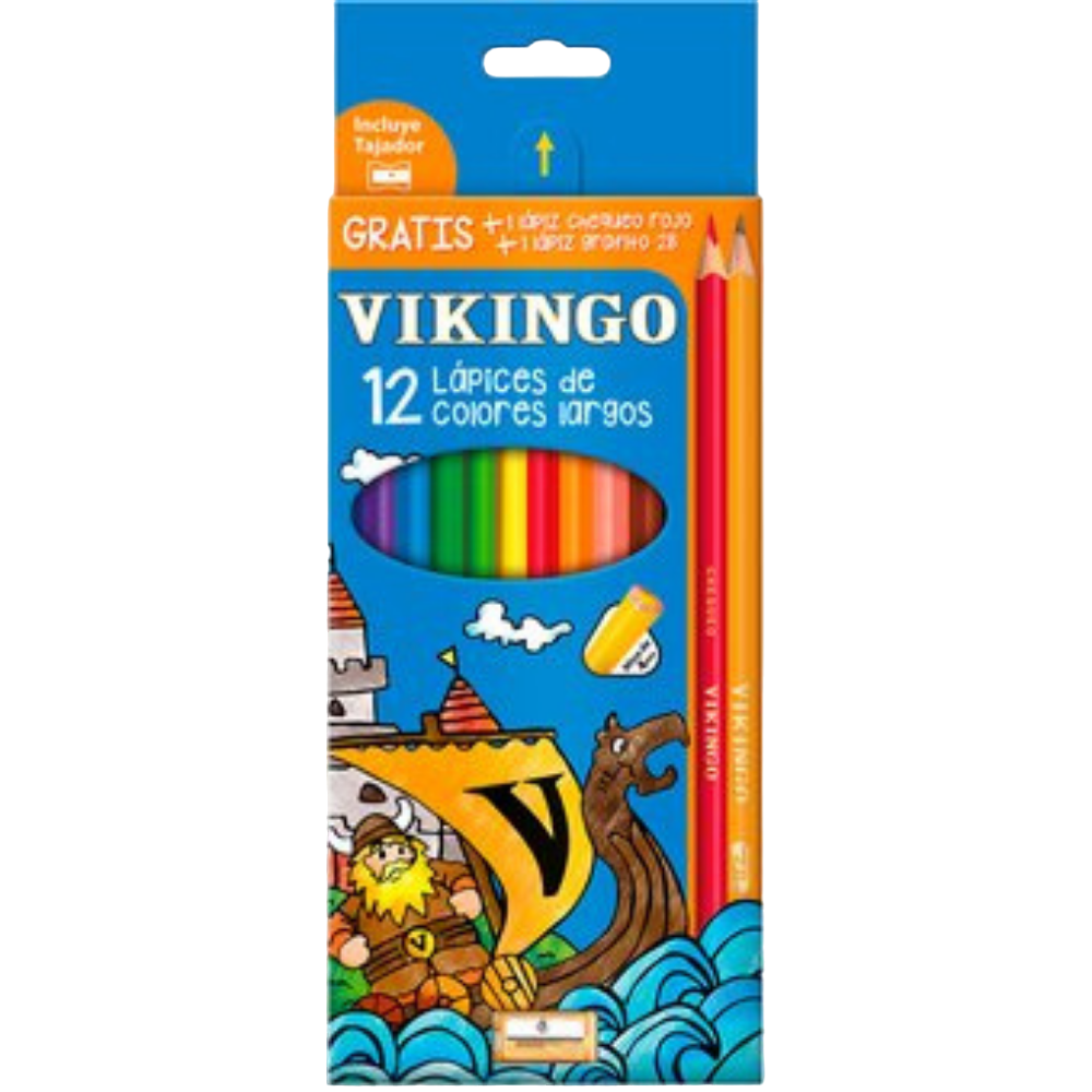 COLORES LARGOS X12 +BIC+TAJ VIKINGO