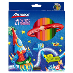 [3652] Colores Triang. X 24 Largos Artesco
