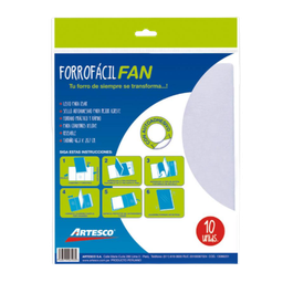 [3707] FORRO FACIL "FAN" X 10 UNID AUTOADH. ARTESCO