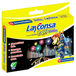 [3809] PLASTILINA NEÓN JUMBO X12 LAYCONSA